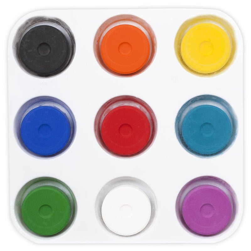 First Impressions Tempera Paint Set for Kids - WASHABLE Children's Non-Toxic Tempera Paint Cakes with Palette Clean with Just Soap & Water - Image 2